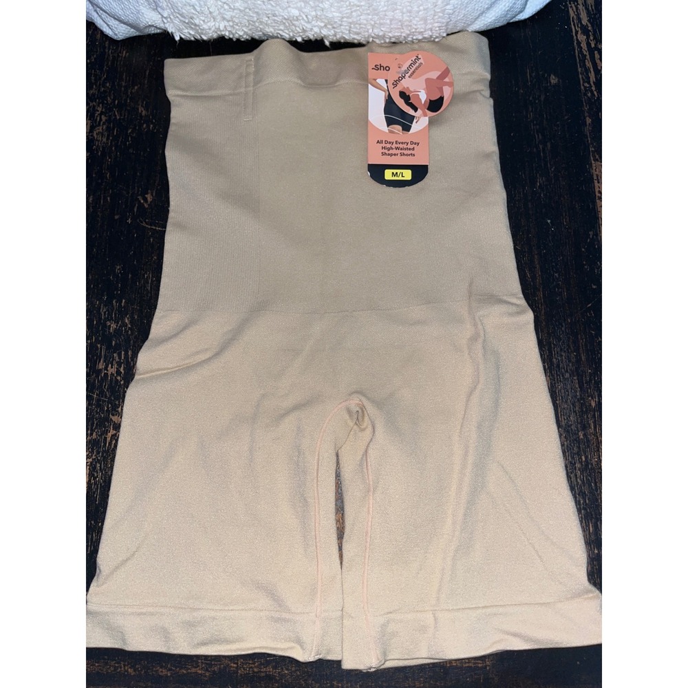 Shapermint Essentials High Waisted Shaper Shorts Beige M/L New - Picture 2 of 4